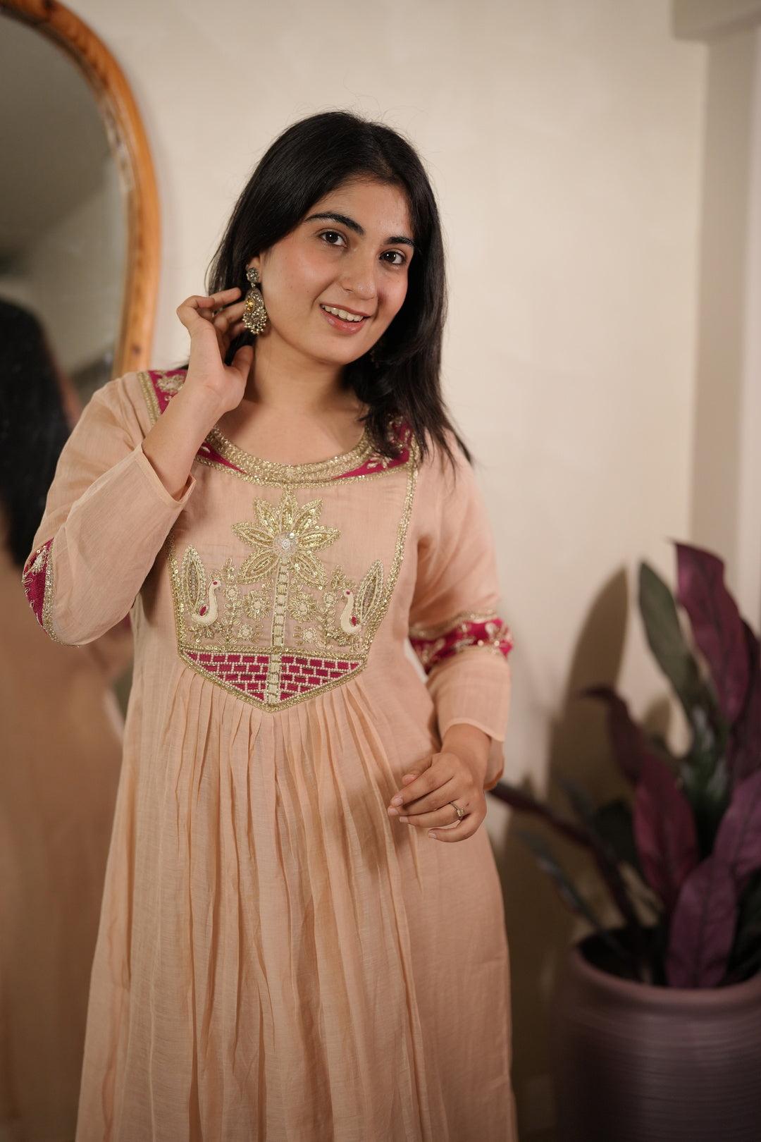 Mal Chanderi Kurta Set